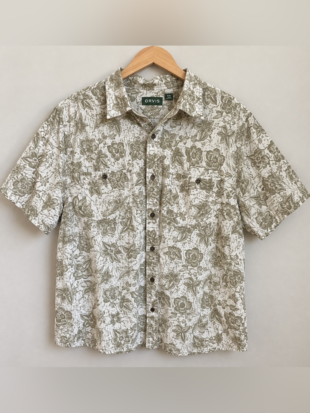 Orvis Kalamkari Block Print Floral Shirt Men's XXL